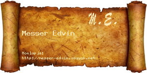Messer Edvin névjegykártya